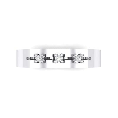 Cut-Out Three-Stone Crystal Ring (0.05 CTW) Top Flat View