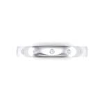 Demilune Bezel-Set Crystal Ring (0.11 CTW) Top Flat View