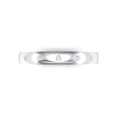 Demilune Bezel-Set Crystal Ring (0.11 CTW) Top Flat View
