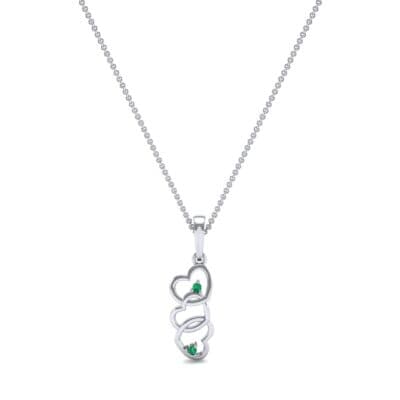 Falling Hearts Emerald Pendant (0.03 CTW) Perspective View
