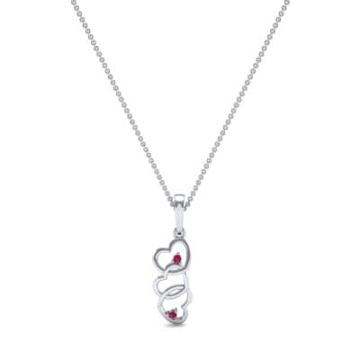 Falling Hearts Ruby Pendant (0.03 CTW) Perspective View
