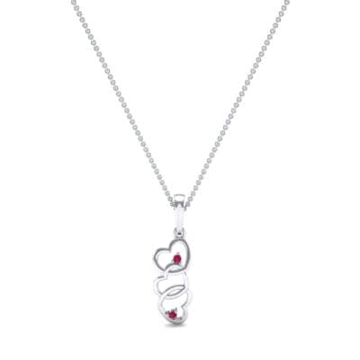 Falling Hearts Ruby Pendant (0.03 CTW) Perspective View