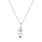 Falling Hearts Blue Sapphire Pendant (0.03 CTW) Perspective View