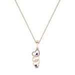 Falling Hearts Blue Sapphire Pendant (0.03 CTW) Perspective View