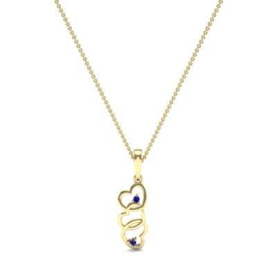 Falling Hearts Blue Sapphire Pendant (0.03 CTW) Perspective View