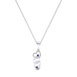 Falling Hearts Blue Sapphire Pendant (0.03 CTW) Perspective View