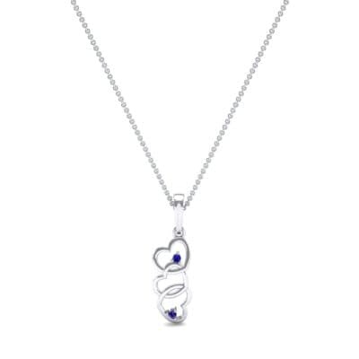 Falling Hearts Blue Sapphire Pendant (0.03 CTW) Perspective View