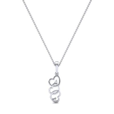 Falling Hearts Diamond Pendant (0.03 CTW) Perspective View