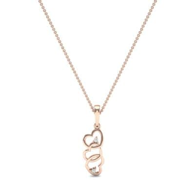 Falling Hearts Diamond Pendant (0.03 CTW) Perspective View