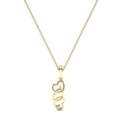 Falling Hearts Diamond Pendant (0.03 CTW) Perspective View