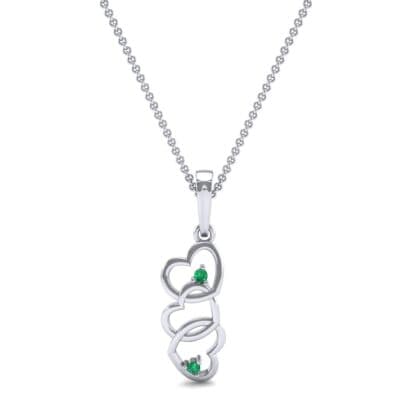 Falling Hearts Emerald Pendant (0.03 CTW) Top Dynamic View