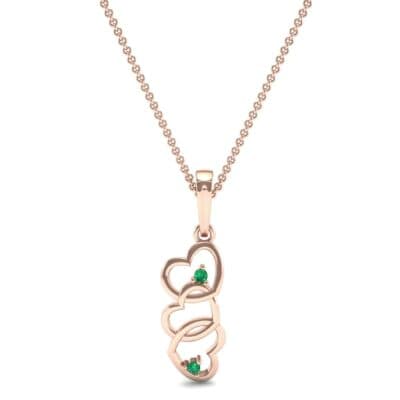 Falling Hearts Emerald Pendant (0.03 CTW) Top Dynamic View