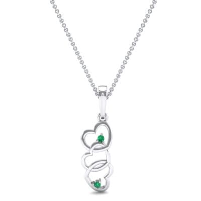 Falling Hearts Emerald Pendant (0.03 CTW) Top Dynamic View