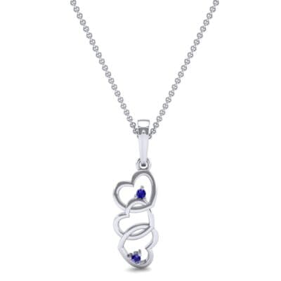 Falling Hearts Blue Sapphire Pendant (0.03 CTW) Top Dynamic View
