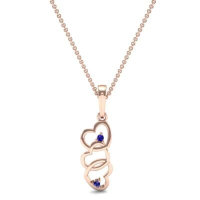 Falling Hearts Blue Sapphire Pendant (0.03 CTW) Top Dynamic View