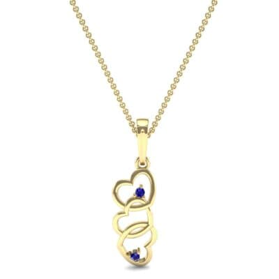 Falling Hearts Blue Sapphire Pendant (0.03 CTW) Top Dynamic View