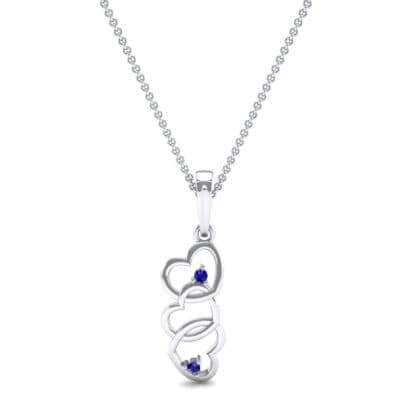 Falling Hearts Blue Sapphire Pendant (0.03 CTW) Top Dynamic View