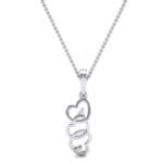 Falling Hearts Diamond Pendant (0.03 CTW) Top Dynamic View