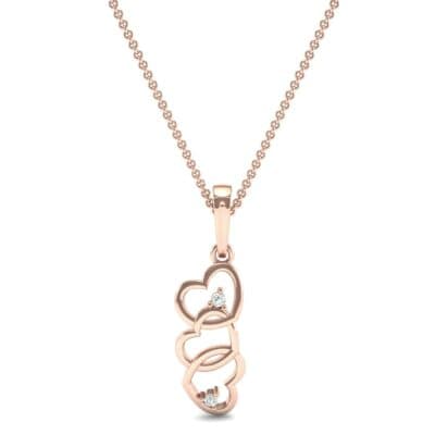 Falling Hearts Diamond Pendant (0.03 CTW) Top Dynamic View