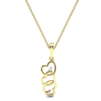 Falling Hearts Diamond Pendant (0.03 CTW) Top Dynamic View