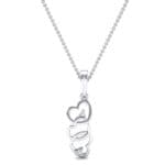 Falling Hearts Crystal Pendant (0.03 CTW) Top Dynamic View