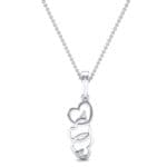 Falling Hearts Diamond Pendant (0.03 CTW) Top Dynamic View