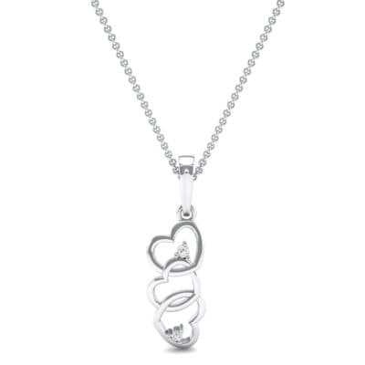 Falling Hearts Crystal Pendant (0.03 CTW) Top Dynamic View