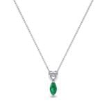 Marquise Heart Emerald Pendant (0.5 CTW) Perspective View