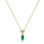 Marquise Heart Emerald Pendant (0.5 CTW) Perspective View
