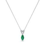 Marquise Heart Emerald Pendant (0.5 CTW) Perspective View