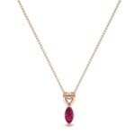 Marquise Heart Ruby Pendant (0.5 CTW) Perspective View