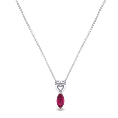 Marquise Heart Ruby Pendant (0.5 CTW) Perspective View