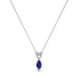 Marquise Heart Blue Sapphire Pendant (0.5 CTW) Perspective View