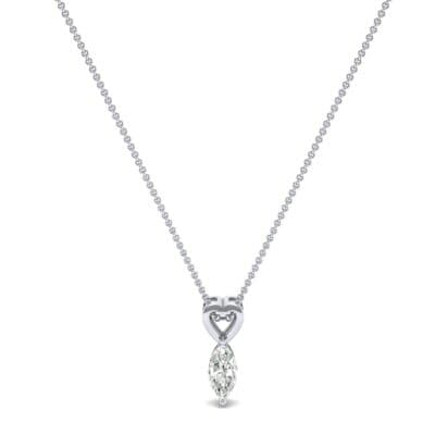 Marquise Heart Diamond Pendant (0.5 CTW) Perspective View