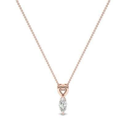 Marquise Heart Diamond Pendant (0.5 CTW) Perspective View