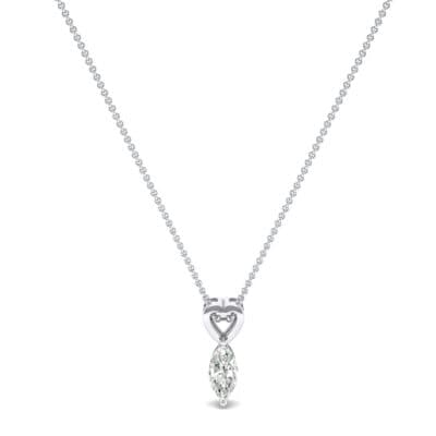 Marquise Heart Diamond Pendant (0.5 CTW) Perspective View