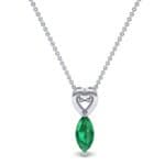 Marquise Heart Emerald Pendant (0.5 CTW) Top Dynamic View