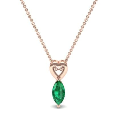 Marquise Heart Emerald Pendant (0.5 CTW) Top Dynamic View