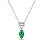 Marquise Heart Emerald Pendant (0.5 CTW) Top Dynamic View