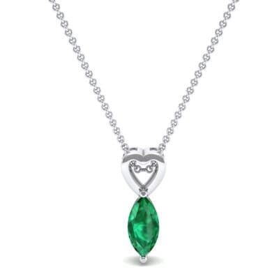 Marquise Heart Emerald Pendant (0.5 CTW) Top Dynamic View