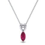 Marquise Heart Ruby Pendant (0.5 CTW) Top Dynamic View