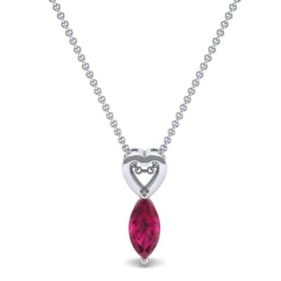 Marquise Heart Ruby Pendant (0.5 CTW) Top Dynamic View