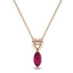 Marquise Heart Ruby Pendant (0.5 CTW) Top Dynamic View