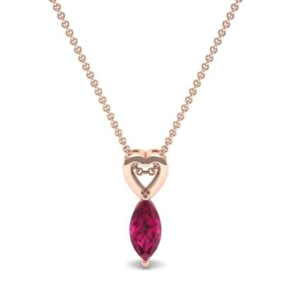 Marquise Heart Ruby Pendant (0.5 CTW) Top Dynamic View
