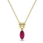 Marquise Heart Ruby Pendant (0.5 CTW) Top Dynamic View