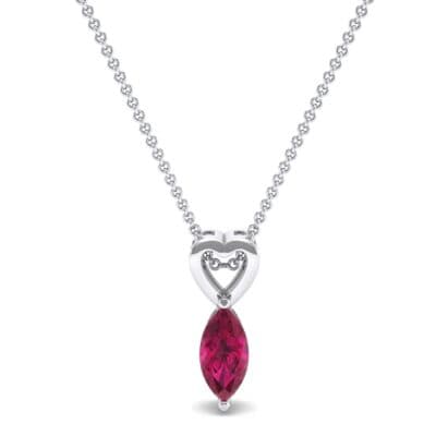 Marquise Heart Ruby Pendant (0.5 CTW) Top Dynamic View
