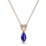 Marquise Heart Blue Sapphire Pendant (0.5 CTW) Top Dynamic View