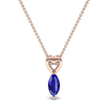 Marquise Heart Blue Sapphire Pendant (0.5 CTW) Top Dynamic View