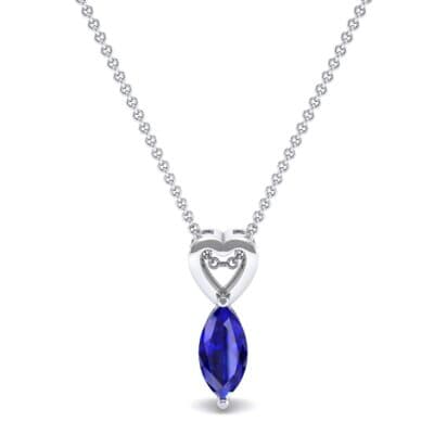 Marquise Heart Blue Sapphire Pendant (0.5 CTW) Top Dynamic View
