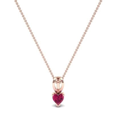 Grace Heart-Shaped Ruby Pendant (0.5 CTW) Perspective View